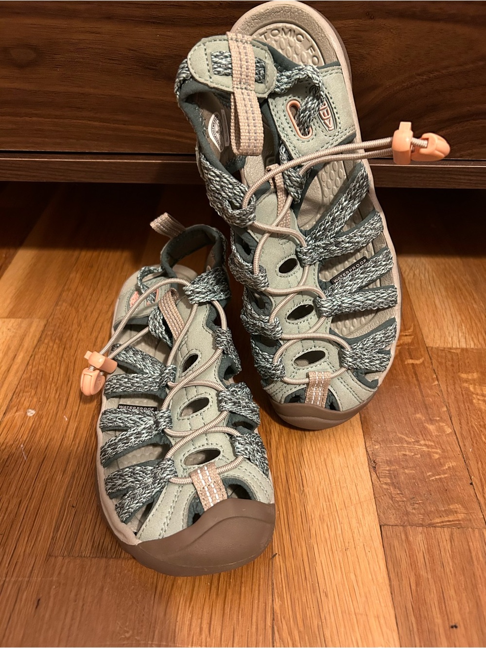 Women’s Keen Teal Blue and Taupe Outdoor Waterproof Sandals size 5 - Picture 2 of 13